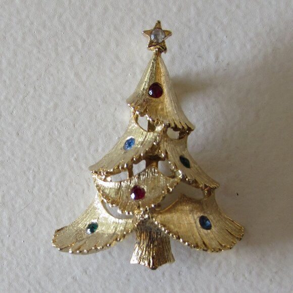 Vintage 1960s JJ (The Jonette Jewelry Company) Christmas Tree Pin - Picture 10 of 15